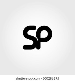 initial sp black business logo