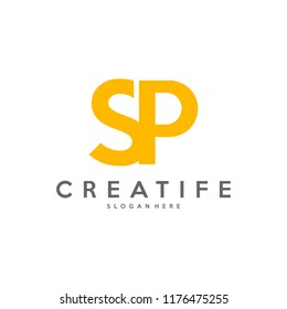 Initial SP logo concepts template vector