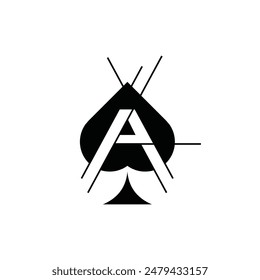 Initial A Spade Ace Modern Icon Business Creative Design Logo