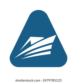 Initial Speed boad Logo combine with letter A vector template