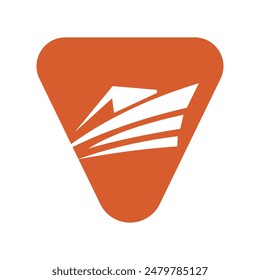 Initial Speed boad Logo combine with letter V vector template
