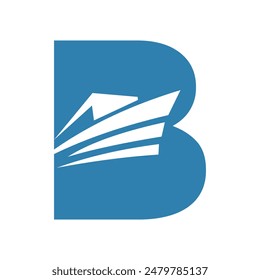 Initial Speed boad Logo combine with letter B vector template