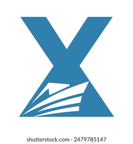 Initial Speed boad Logo combine with letter X vector template