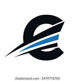 Initial Speed boat Logo combine with letter C vector template