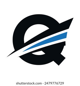 Initial Speed boat Logo combine with letter Q vector template