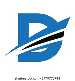 Initial Speed boat Logo combine with letter D vector template