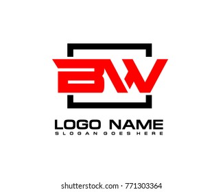 Initial square B & W logo template vector
