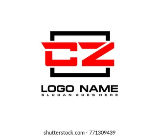 Initial square C & Z logo template vector