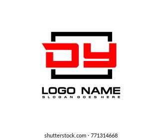 Initial square D & Y logo template vector