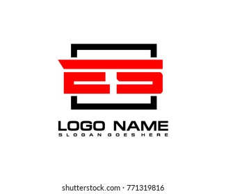 Initial square E &  logo template vector