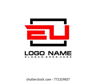 Initial square E &  logo template vector