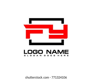 Initial square F & Y logo template vector