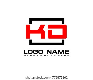 Initial square K & O logo template vector
