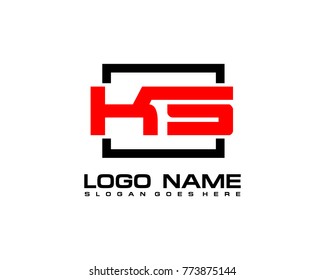 Initial square K & S logo template vector