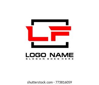Initial square L & F logo template vector