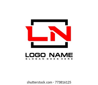 Initial square L & N logo template vector