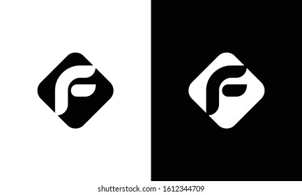 Logo De Letra Cuadrada Inicial Con Plantilla De Vector De Tipografía Creativa. Diseño del logotipo de la letra abstracta F