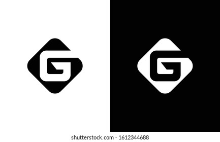 Initial Square Letter G Logo With Creative Typography Vector Template. Abstract Letter G Logo Design