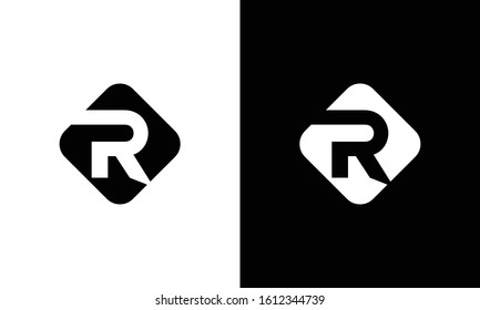 Initial Square Letter R Logo With Creative Typography Vector Template. Abstract Letter R Logo Design