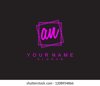 AN Initial square logo template vector