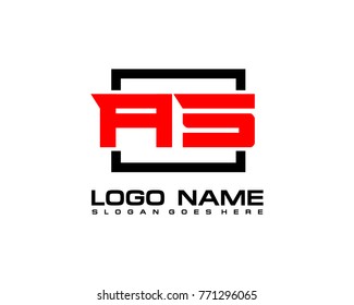Initial square A &  logo template vector
