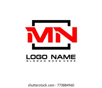 Initial square M & N logo template vector