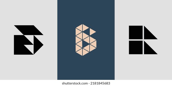 Initial Square Monogram B Logo Designs Bundle. It will be suitable for which company or brand name start those initial.