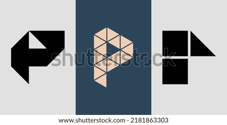 Initial Square Monogram P Logo Designs Bundle. It will be suitable for which company or brand name start those initial.