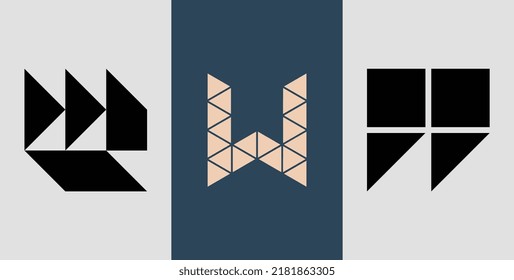 Initial Square Monogram W Logo Designs Bundle. It will be suitable for which company or brand name start those initial.