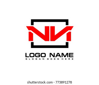 Initial square N & N logo template vector