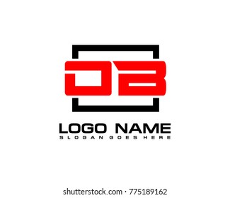 Initial square O and B logo template vector