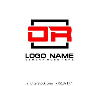Initial square O and R logo template vector