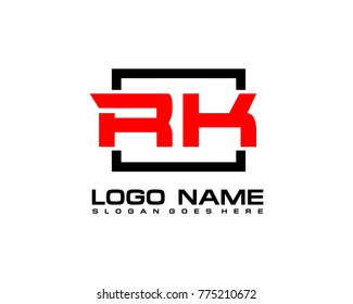 Initial square R & K logo template vector