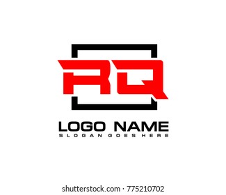 Initial square R & Q logo template vector