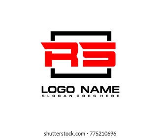 Initial square R & S logo template vector