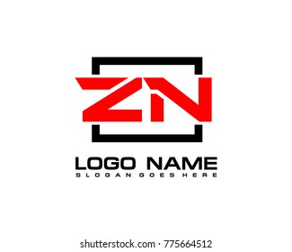 Initial square Z & N logo template vector