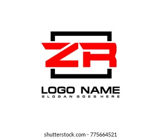 Initial square Z & R logo template vector