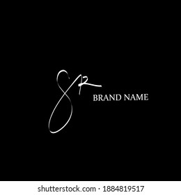 Initial SR beauty monogram and elegant logo design