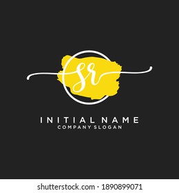 Initial SR beauty monogram and elegant logo design, handwriting logo of initial signature, wedding, fashion, floral and botanical with creative template.