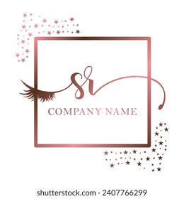 Initial SR calligraphy company eye and eyelash handwriting
