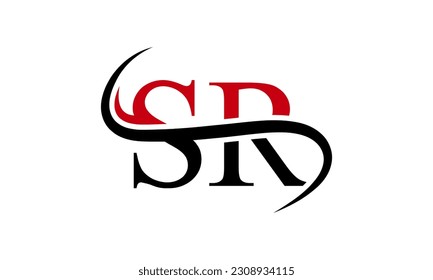 Logotipo de carta SR inicial con plantilla de vectores gráficos de diseño Swoosh para identidad de empresa y empresa.	