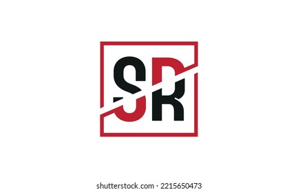 Initial SR logo design vector