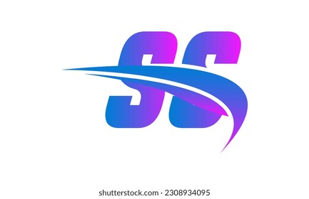 Logotipo de letra SS inicial con plantilla de vectores gráficos de diseño Swoosh para identidad de empresa y empresa.	