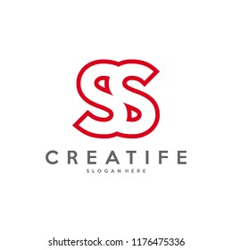 Initial SS logo concepts template vector
