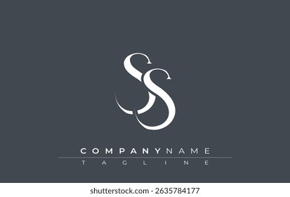 Initial SS Logo Design Vector. Elegant Monogram Logo Design with Decorative Elements and Typography