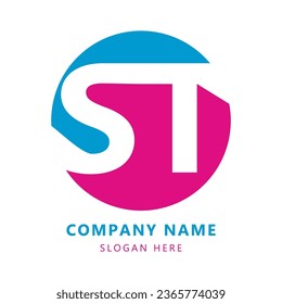 Initial ST Letter Logo ts Design Monogram