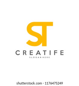 Initial ST logo concepts template vector