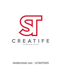 Initial ST logo concepts template vector