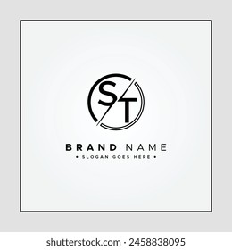 Initial ST Vector Logo - Elegant Monogram Template for letter S and T for your Business