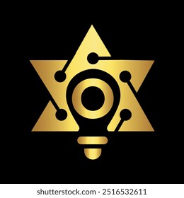 Initial Star Logo combine with letter O vector template